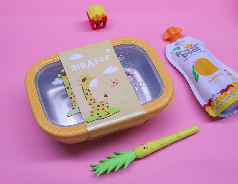 Giraffe Rectangle Stainless Steel Lunch Box 