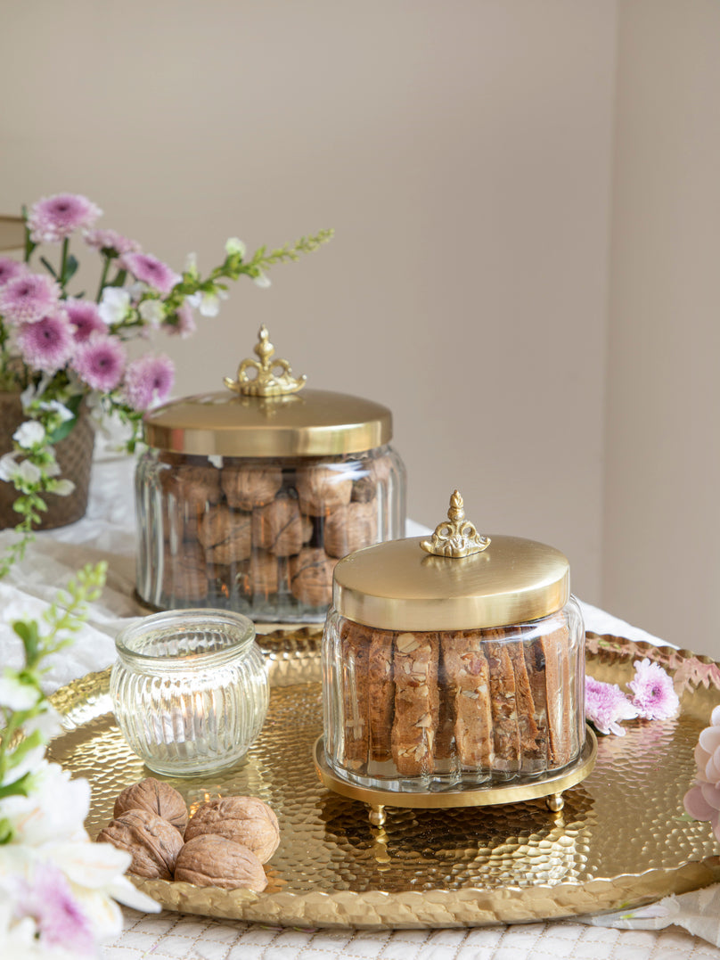 Regal Brass-Glass Jar