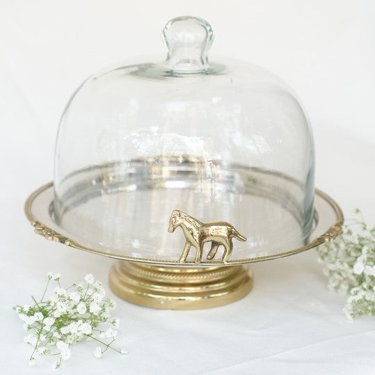 Regal Charm Glass Horse Cloche