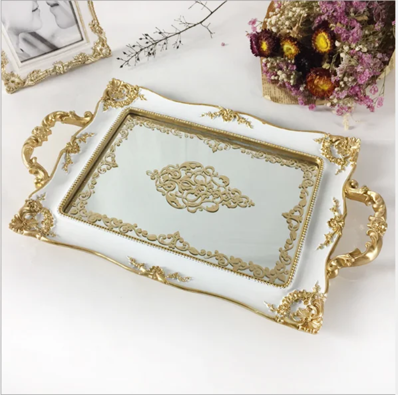 Retro Resin Mirror Tray