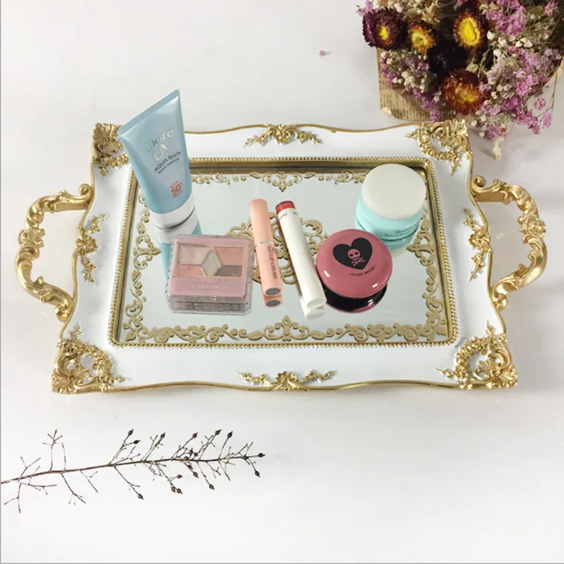 Retro Resin Mirror Tray