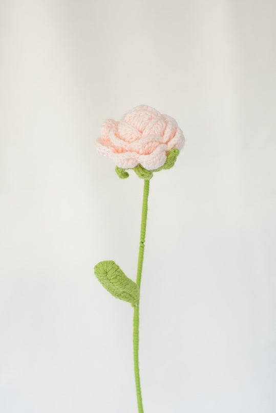 Peach Rose Hand Knitted Flower