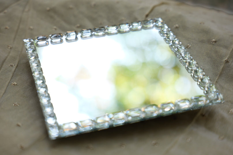 Rotatable Square Crystal Edge Tray