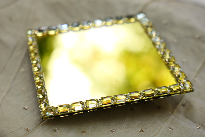 Rotatable Square Crystal Edge Tray