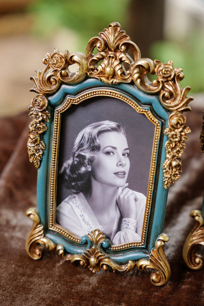 Royal Blue & Golden Ornate Photo Frame