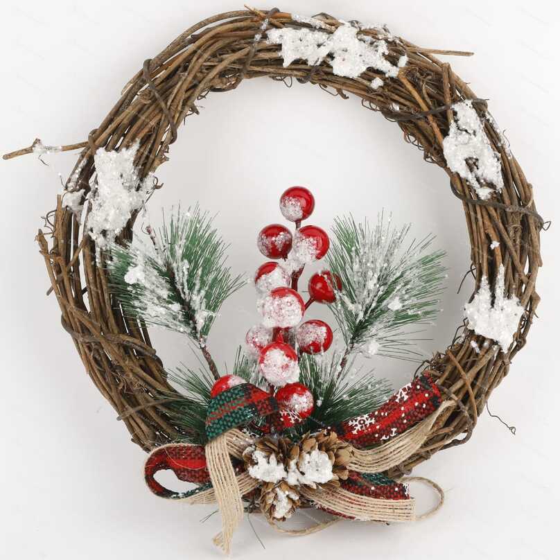 Rustic Christmas Berry Wreath