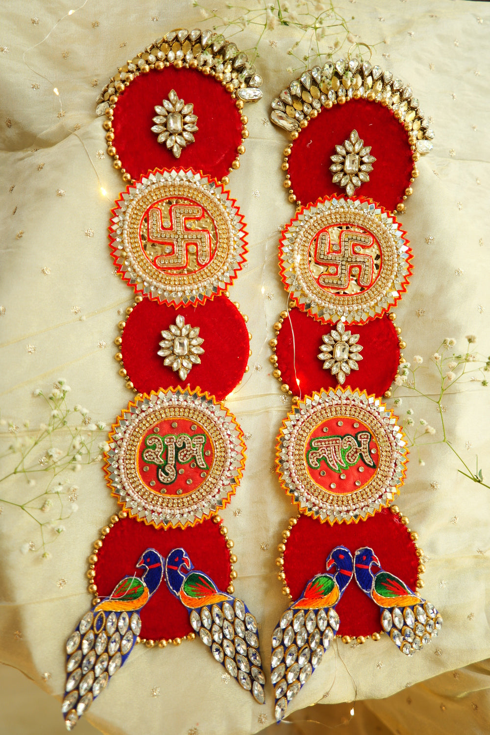 Shubh Labh Peacock -Themed Wall Hanging