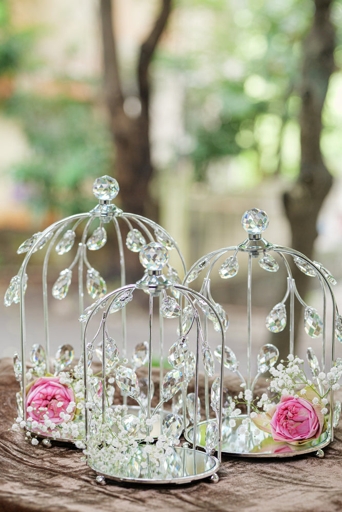 
                      
                        Silver Crystal Embellished Birdcage Domes (Set)
                      
                    