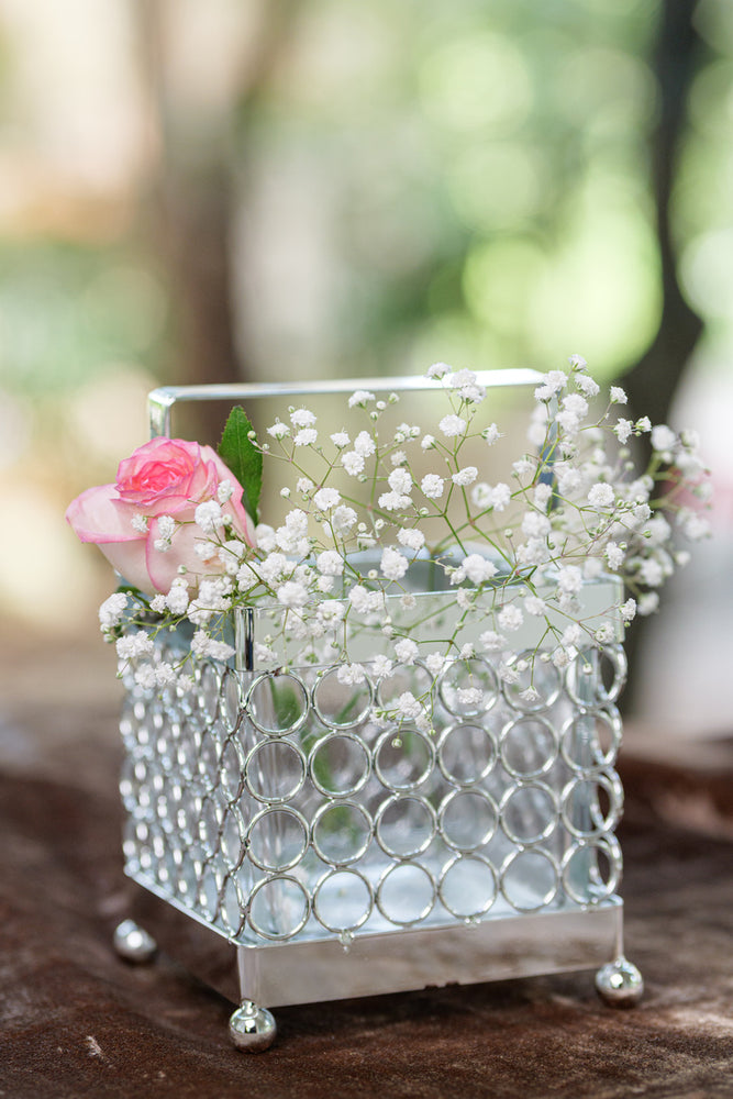 
                      
                        Silver Crystal Grace Square Holder (Flowers Not Included)
                      
                    