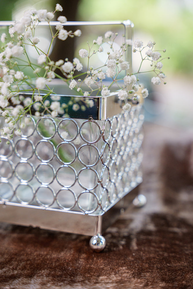 
                      
                        Silver Crystal Grace Square Holder (Flowers Not Included)
                      
                    