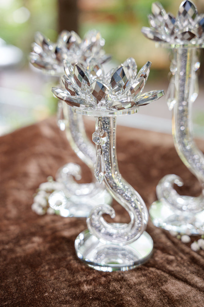 
                      
                        Silver Crystal Lotus Candle Holder (Set)
                      
                    