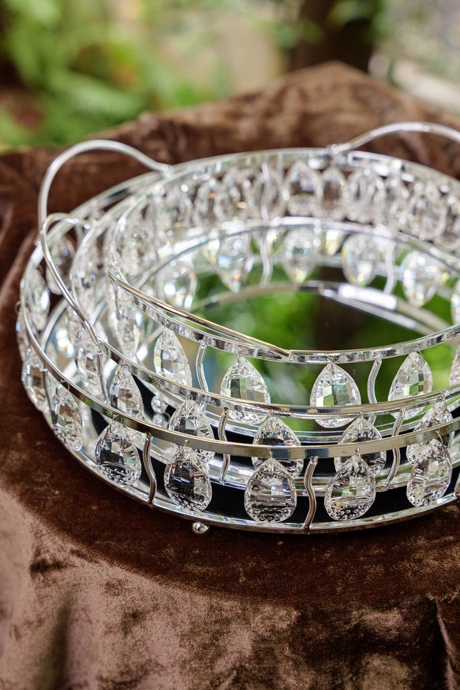 
                      
                        Silver Crystal Round Mirror Serving Tray
                      
                    