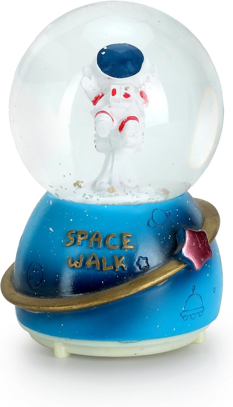 Astronaut galaxy globe with glitter effect
