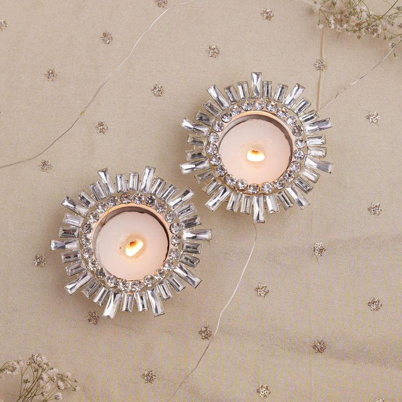 Sparkling Crystal Tea Light Holders