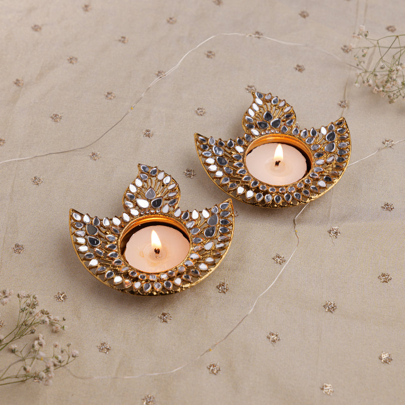Sparkling Mirror Diyas