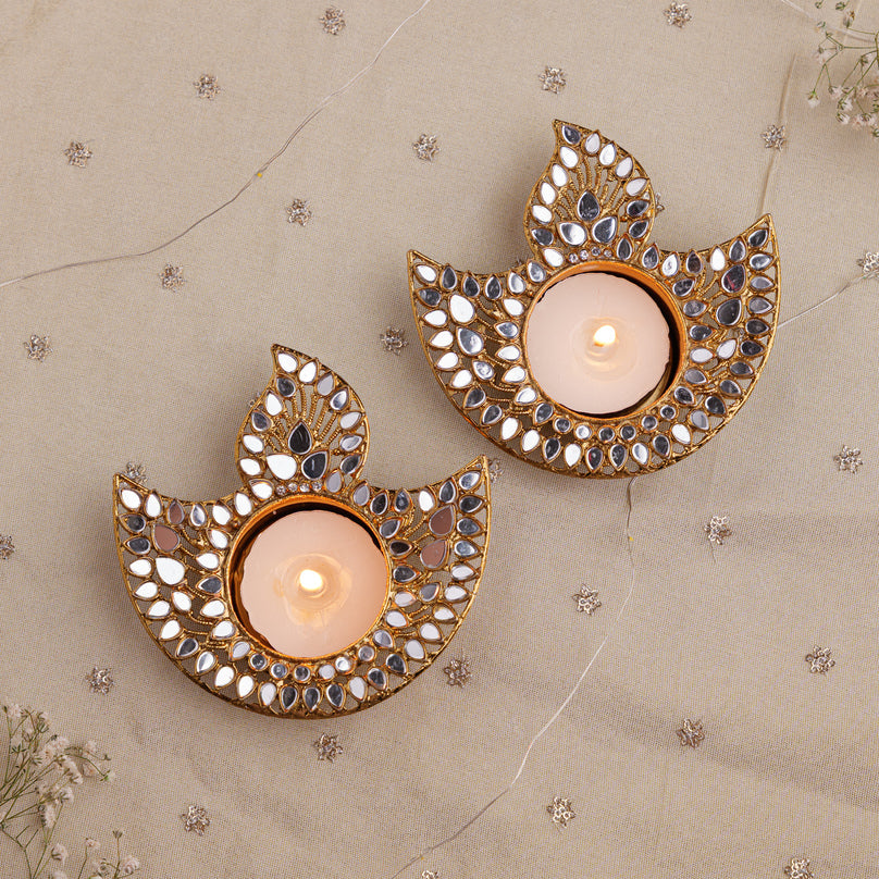 Sparkling Mirror Diyas