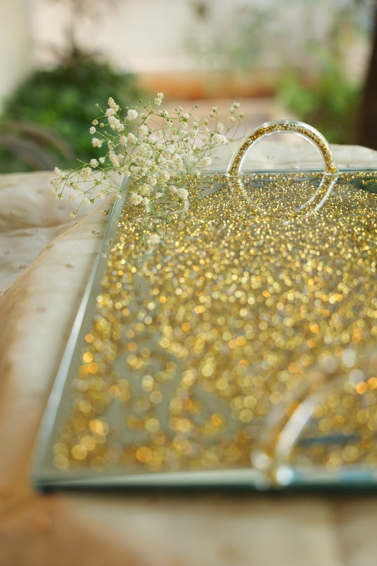 Sparkly Twisted Handle Tray