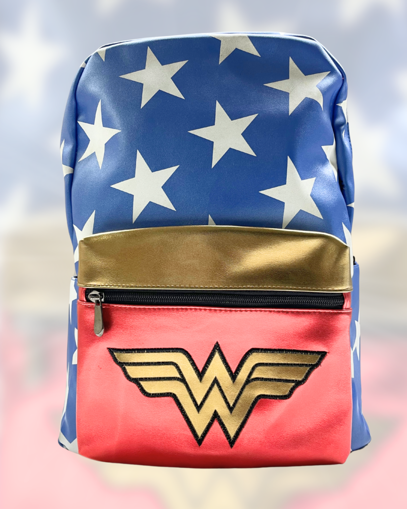Superhero school bag with Wonder Woman design