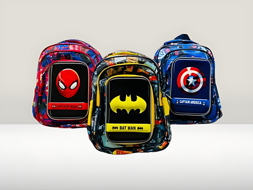 Superhero backpack with multiple compartments