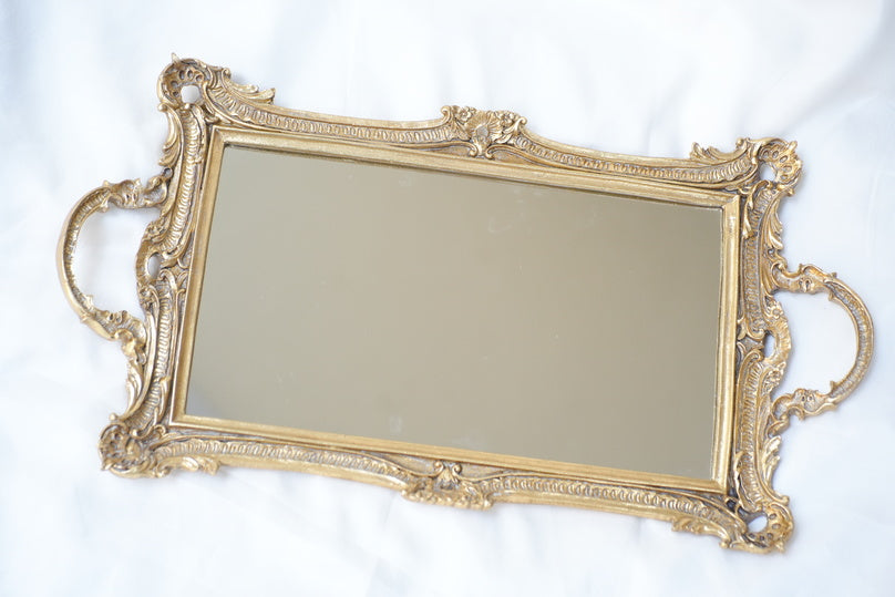 Vintage baroque mirror tray
