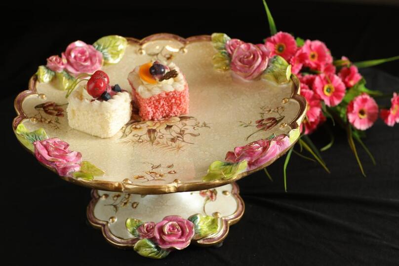 Vintage Rose Cake Stand