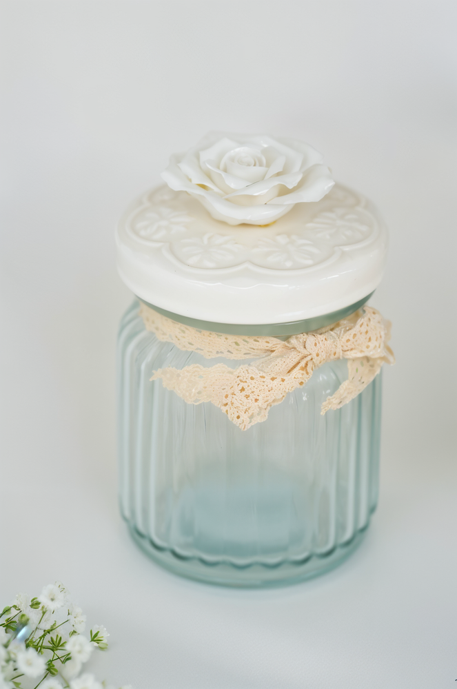 White Cap With Flower Jar