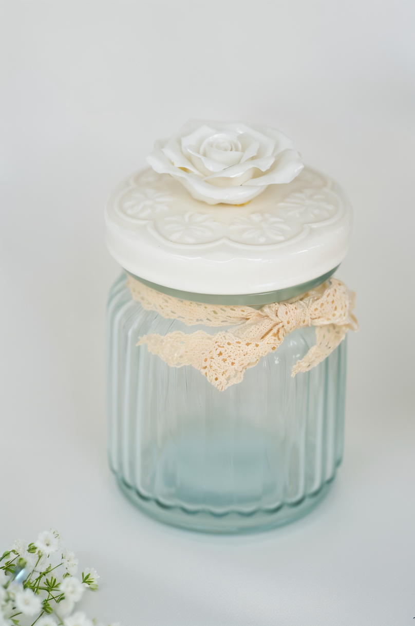 White Cap With Flower Jar